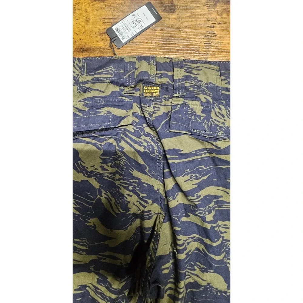 G-Star Raw 3D Tapered Tiger Camo Cargo 2.0 Ripstop Shadow Olive Size 33x30 NWT